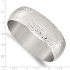 Stainless Steel Brushed and Polished Hammered Bangle