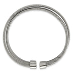 Polished & Textured Cuff Bracelet in Stainless Steel