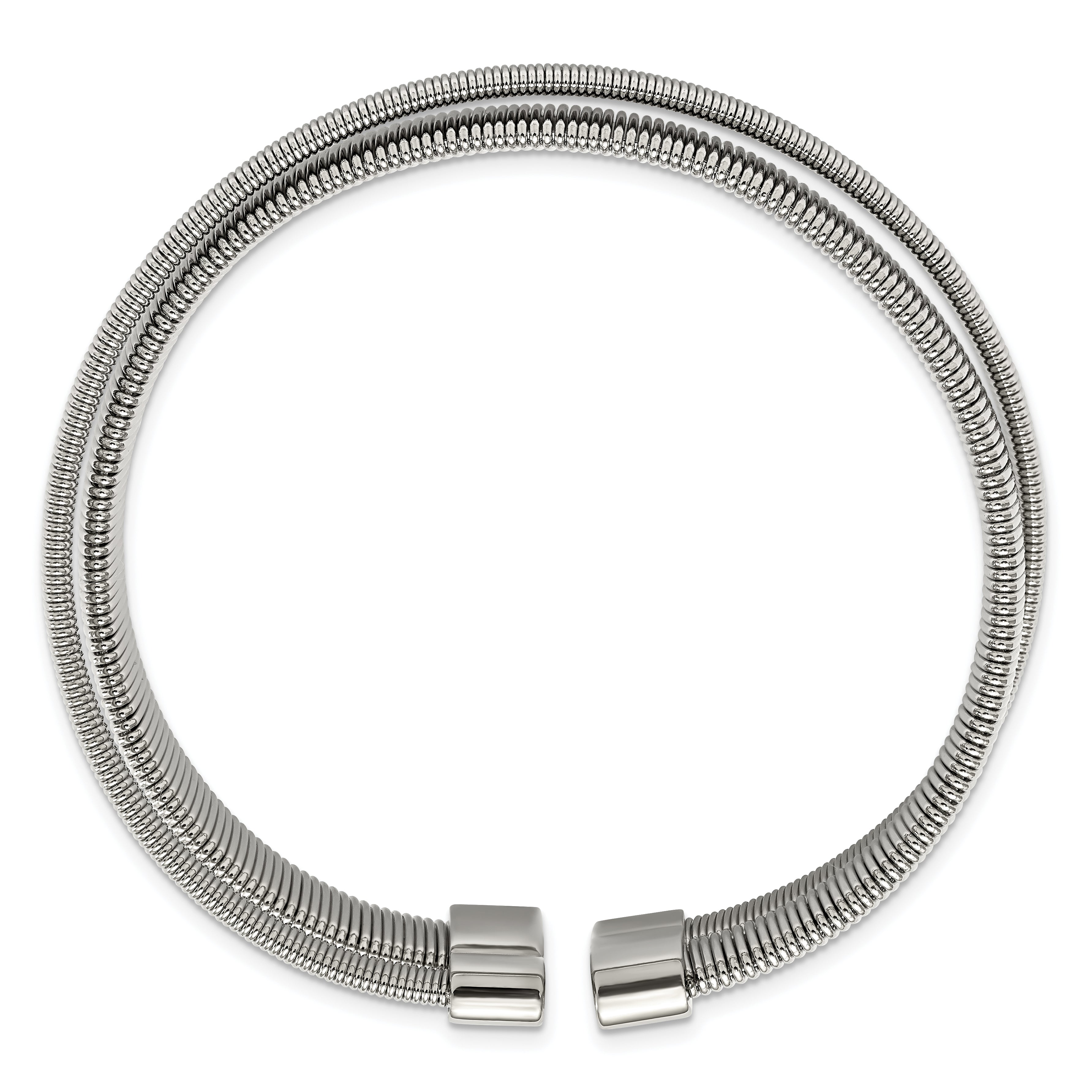 Polished & Textured Cuff Bracelet in Stainless Steel