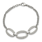 Laser-Cut Polished Bracelet in Stainless Steel