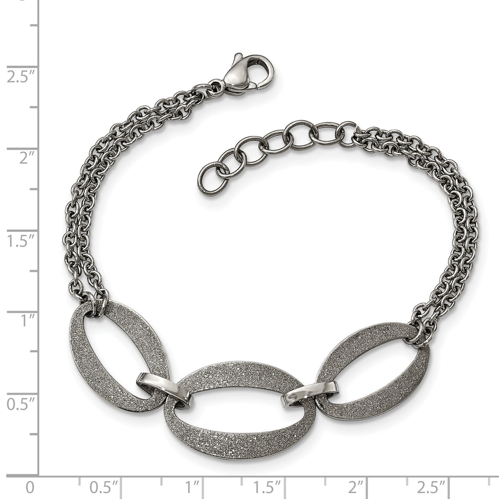 Laser-Cut Polished Bracelet in Stainless Steel