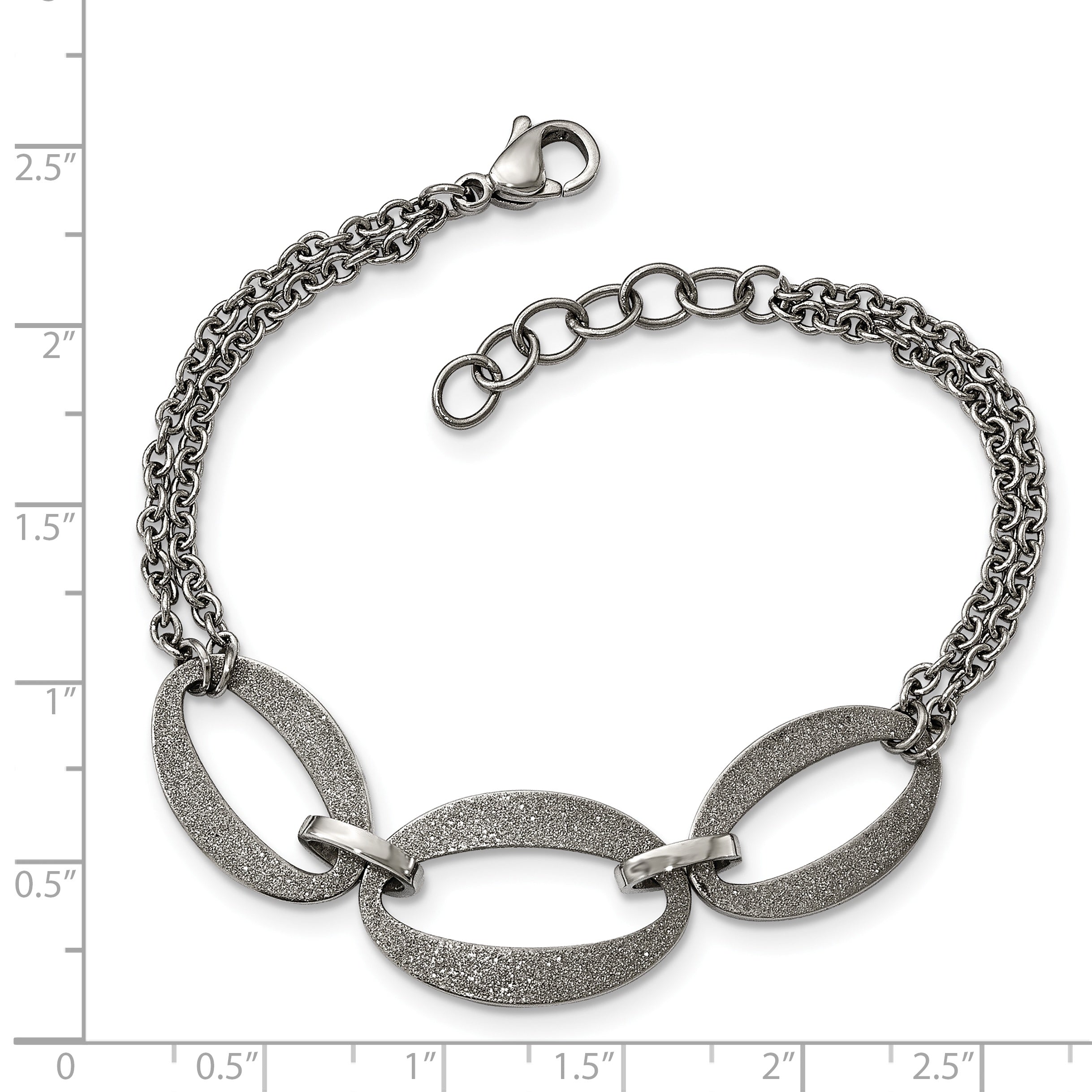Laser-Cut Polished Bracelet in Stainless Steel