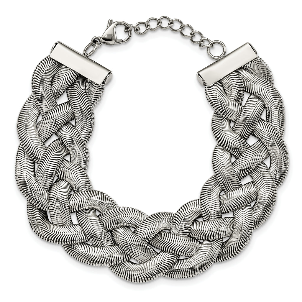 Braided Mesh Bracelet in Stainless Steel