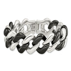 Polished Bracelet in Stainless Steel with Black Ceramic