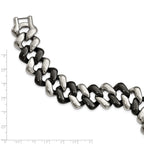 Polished Bracelet in Stainless Steel with Black Ceramic
