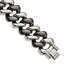 Stainless Steel Polished w/Black Ceramic 7.5in Bracelet