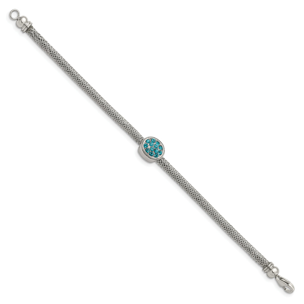Blue Crystal Bracelet in Stainless Steel