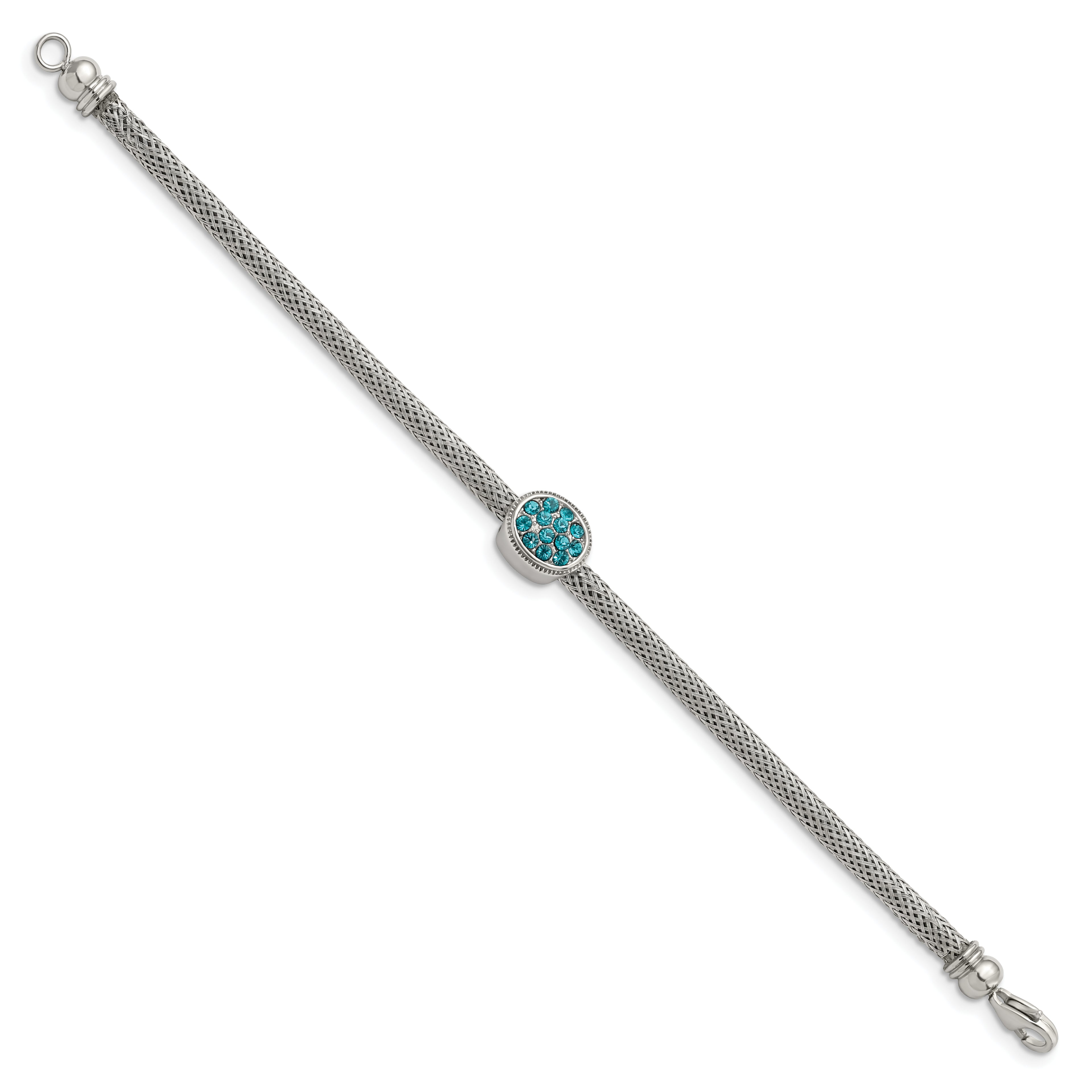 Blue Crystal Bracelet in Stainless Steel