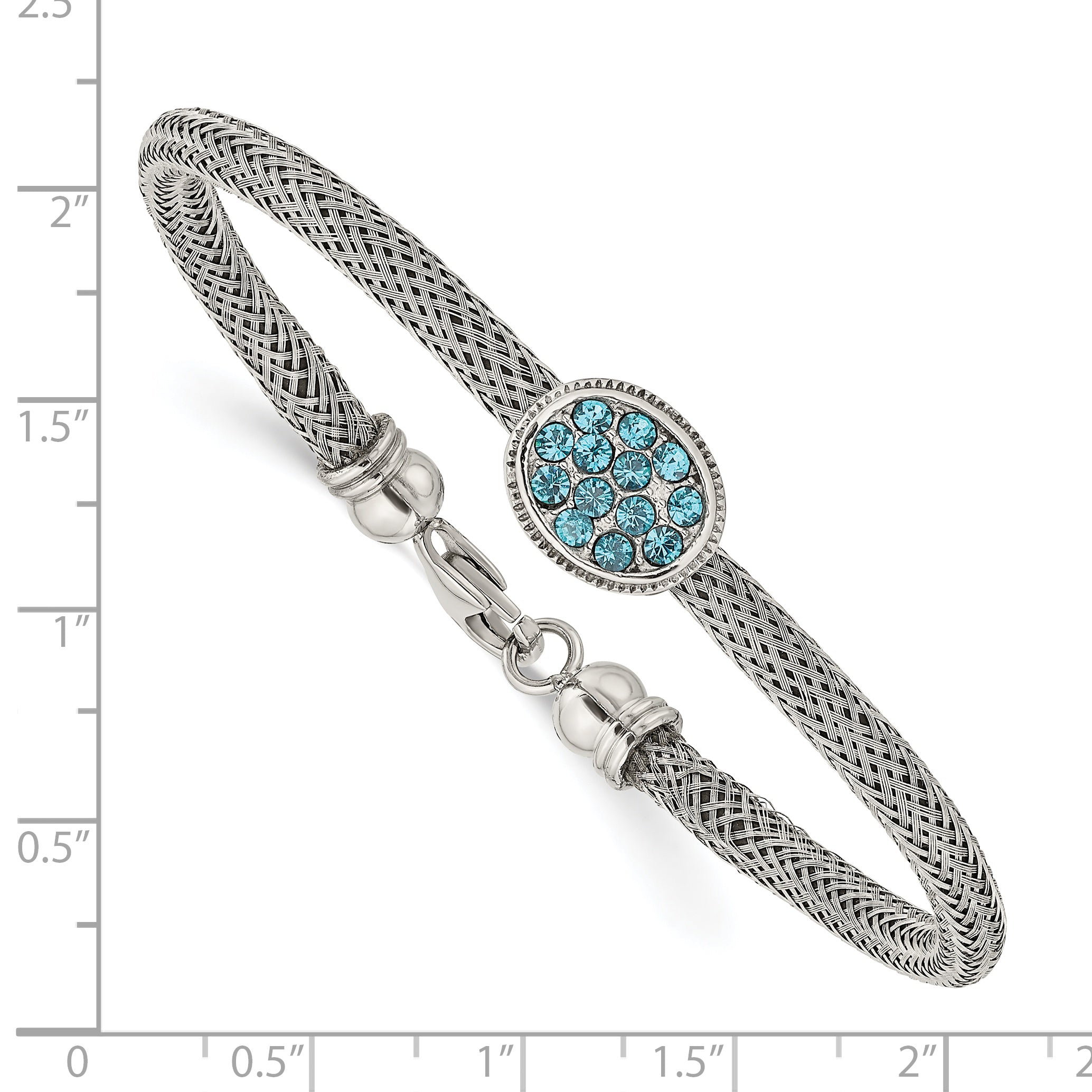 Blue Crystal Bracelet in Stainless Steel