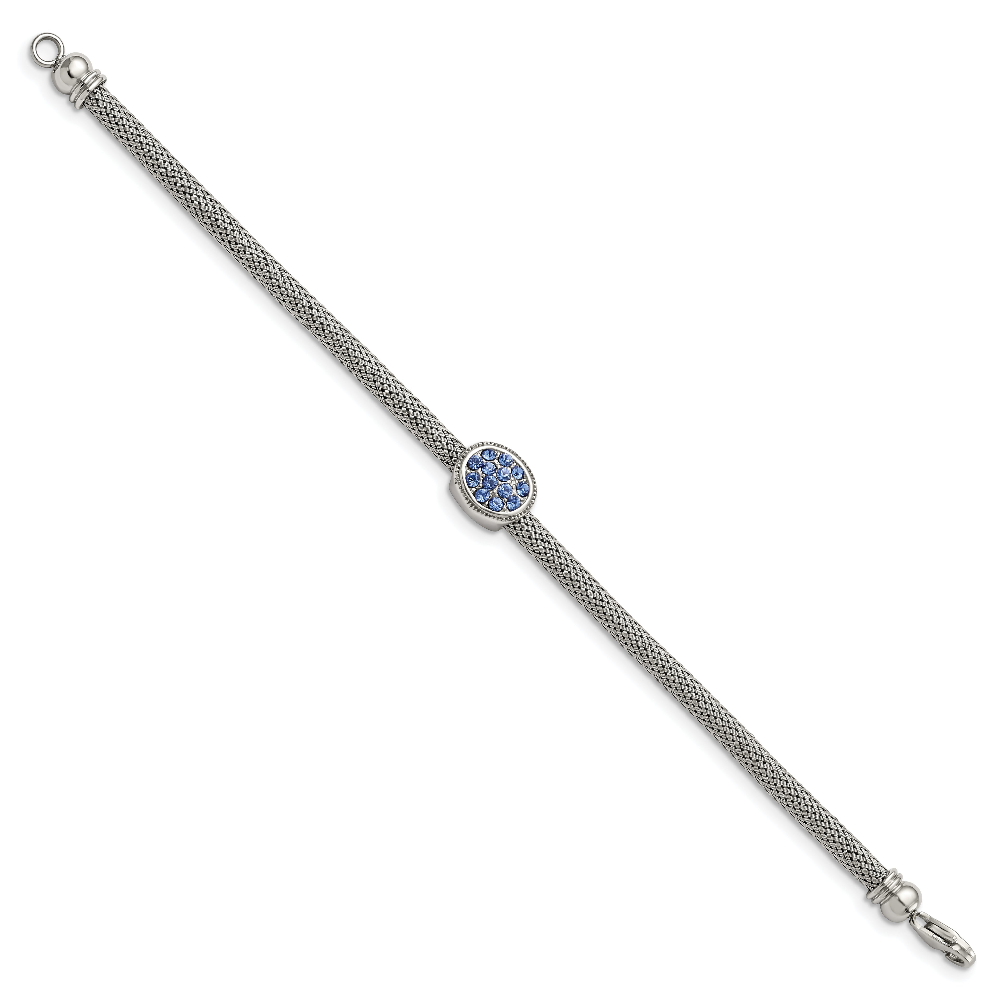Blue Crystal Bracelet in Stainless Steel