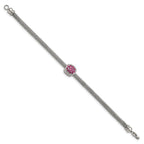 Pink Crystal Bracelet in Stainless Steel