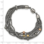 Rose & Yellow Mesh Bracelet in Stainless Steel