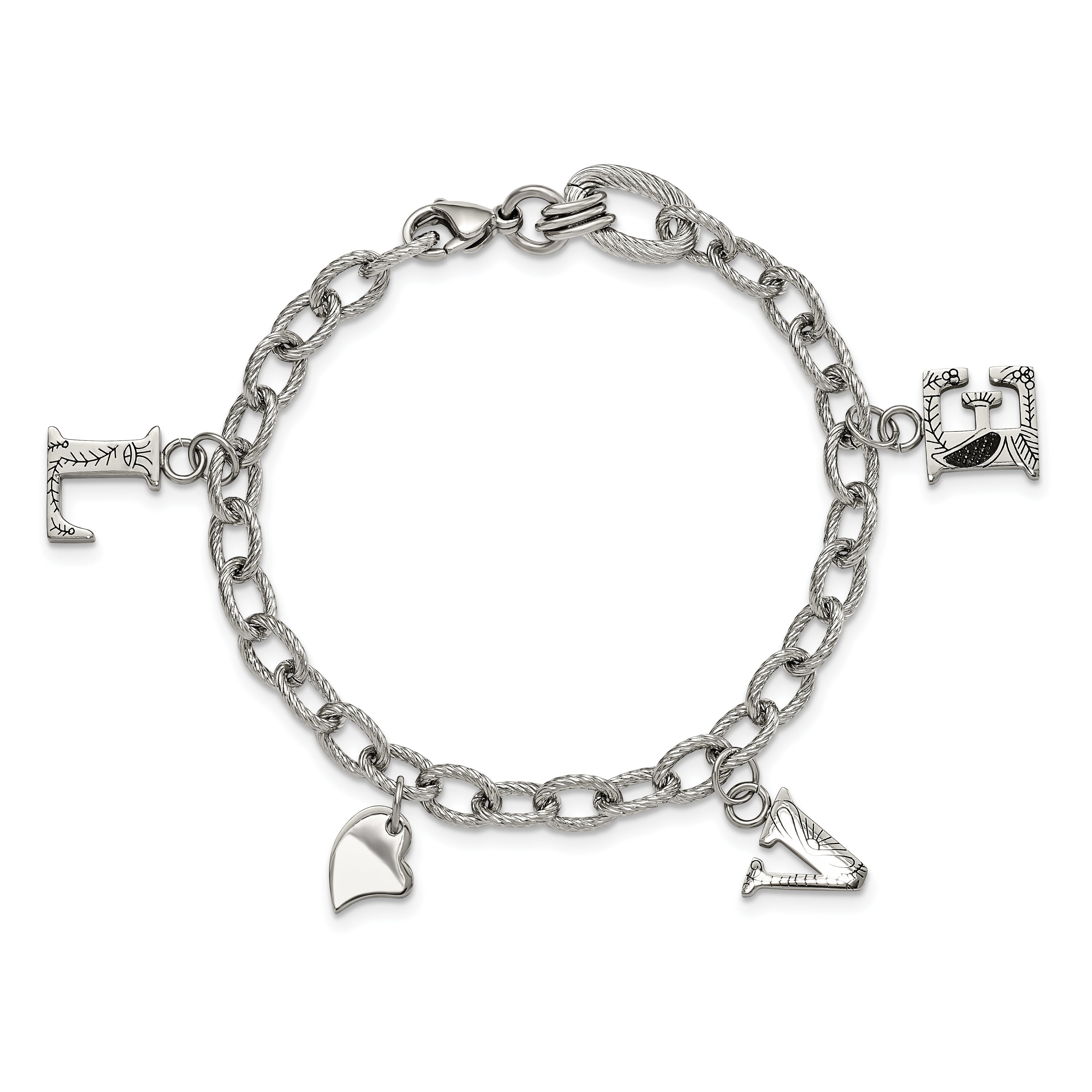 LOVE Charm Bracelet in Stainless Steel