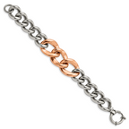 Rose-Tone Polished Bracelet in Stainless Steel
