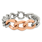 Rose-Tone Polished Bracelet in Stainless Steel