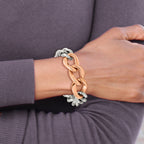 Rose-Tone Polished Bracelet in Stainless Steel