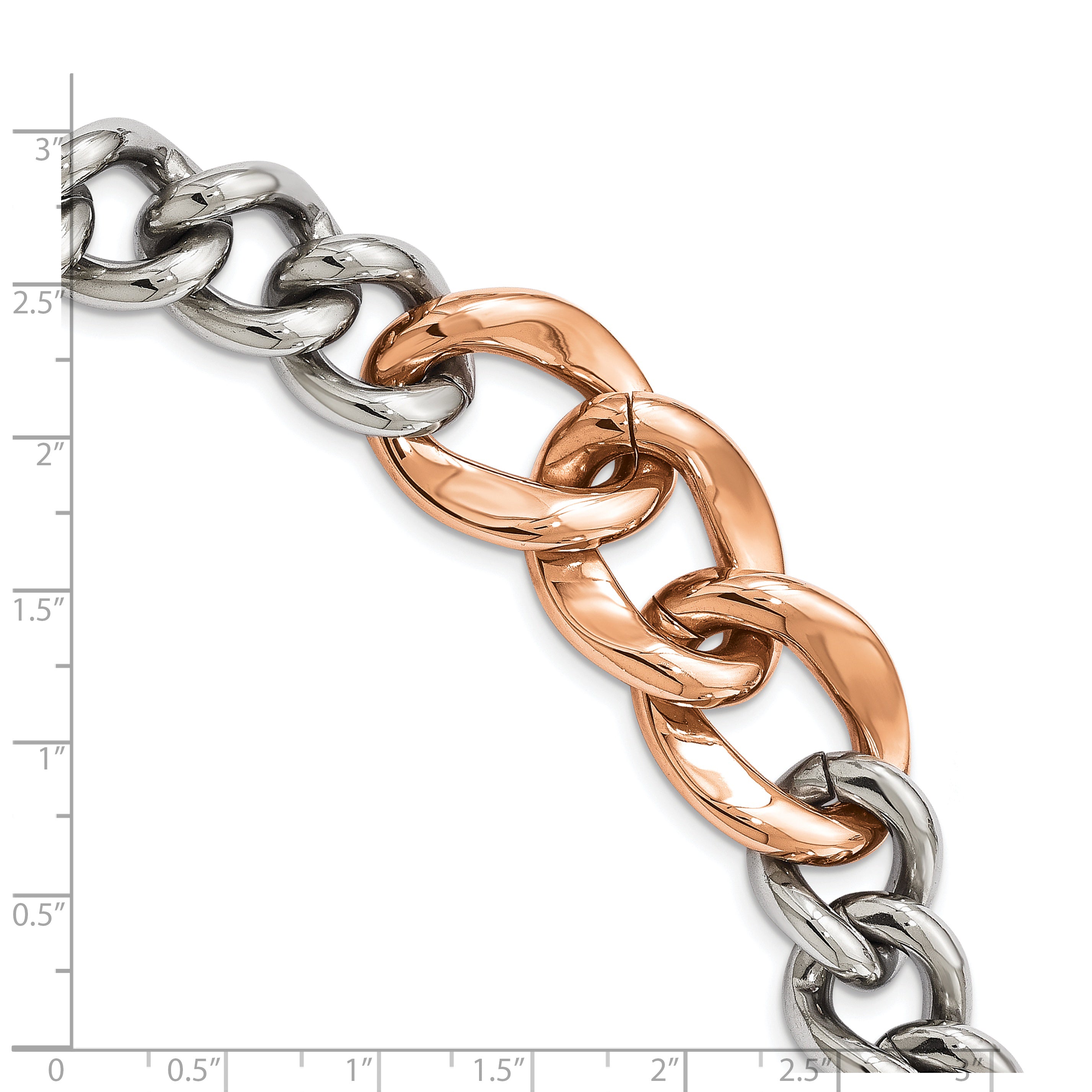 Rose-Tone Polished Bracelet in Stainless Steel