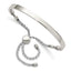 Chisel Stainless Steel Polished Bar Adjustable Fabric Cord Bangle Bracelet