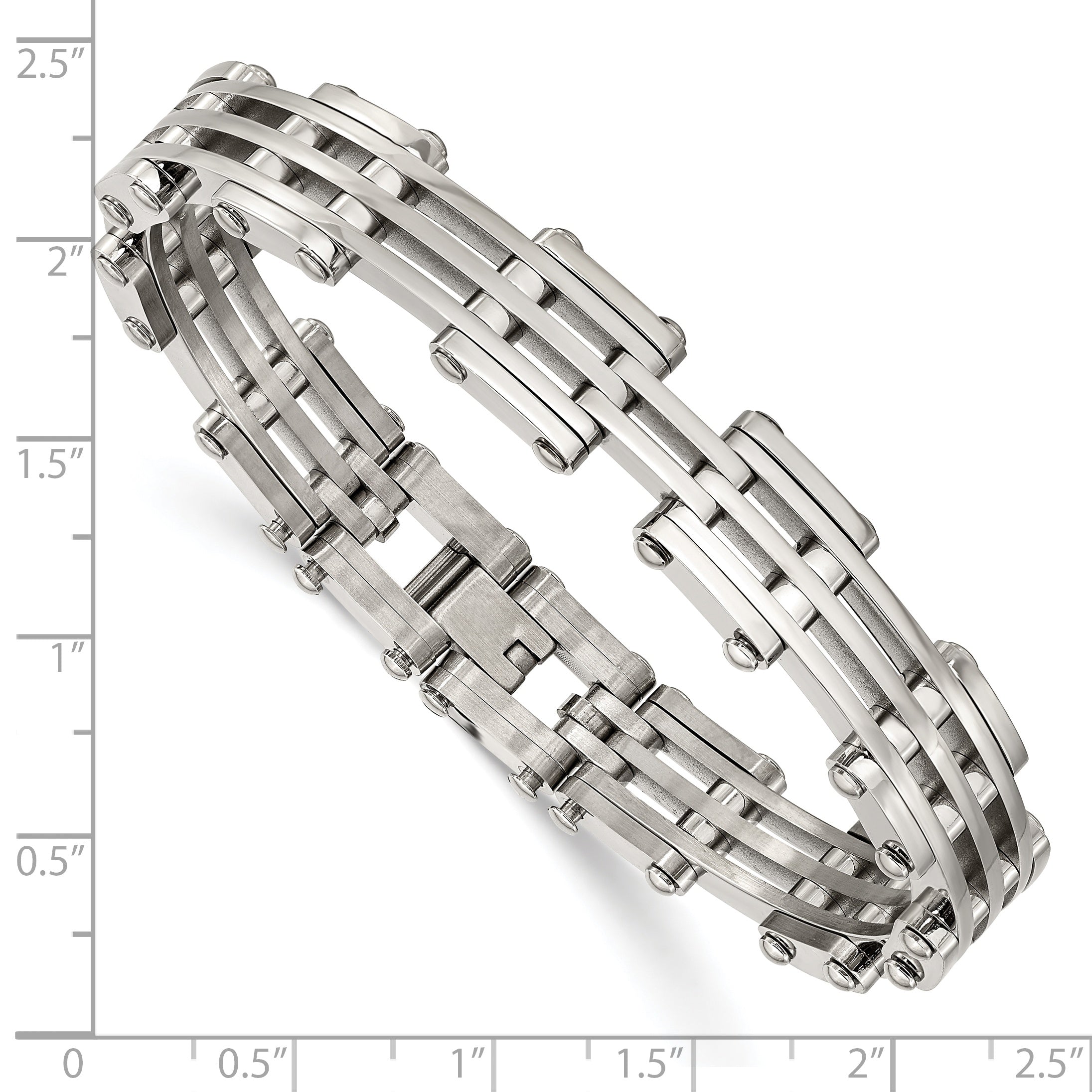 Polished Link Bracelet in Stainless Steel