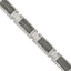 Chisel Stainless Steel Brushed with Grey Wood Inlay 8.75 inch Link Bracelet