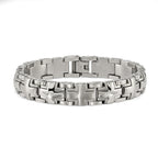 Chisel Stainless Steel Brushed and Polished 8.25 inch Cross Link Bracelet