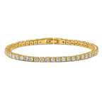 Chisel Stainless Steel Polished Yellow IP-plated CZ 7.5 inch Tennis Bracelet