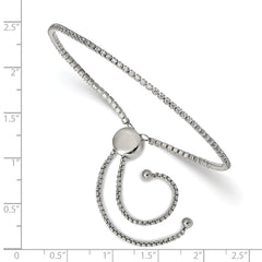 Chisel Stainless Steel Polished CZ Adjustable Bracelet