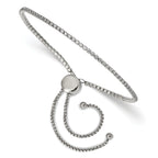 Chisel Stainless Steel Polished CZ Adjustable Bracelet