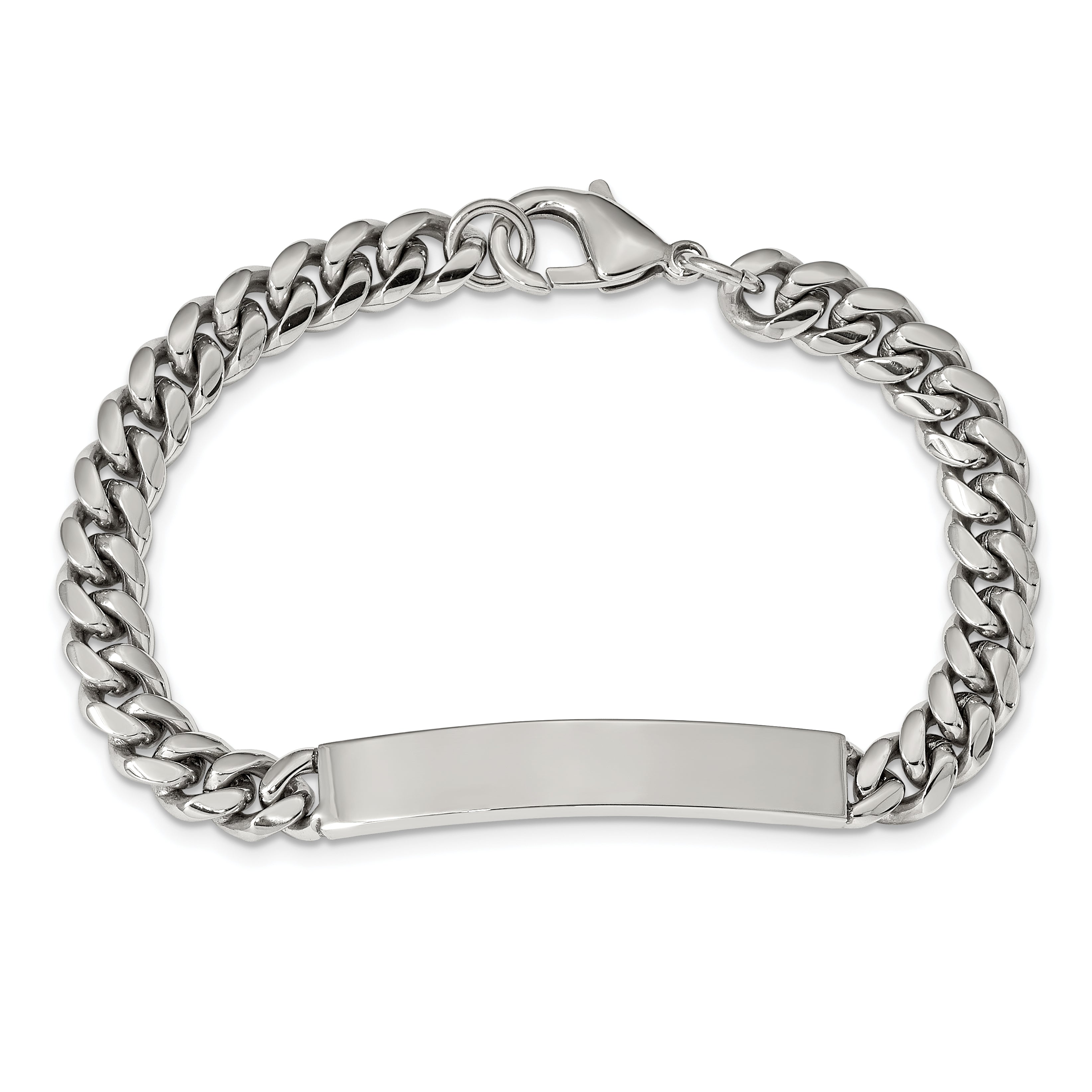 Chisel Stainless Steel Polished Curb Chain 8.25 inch ID Bracelet - 8.25