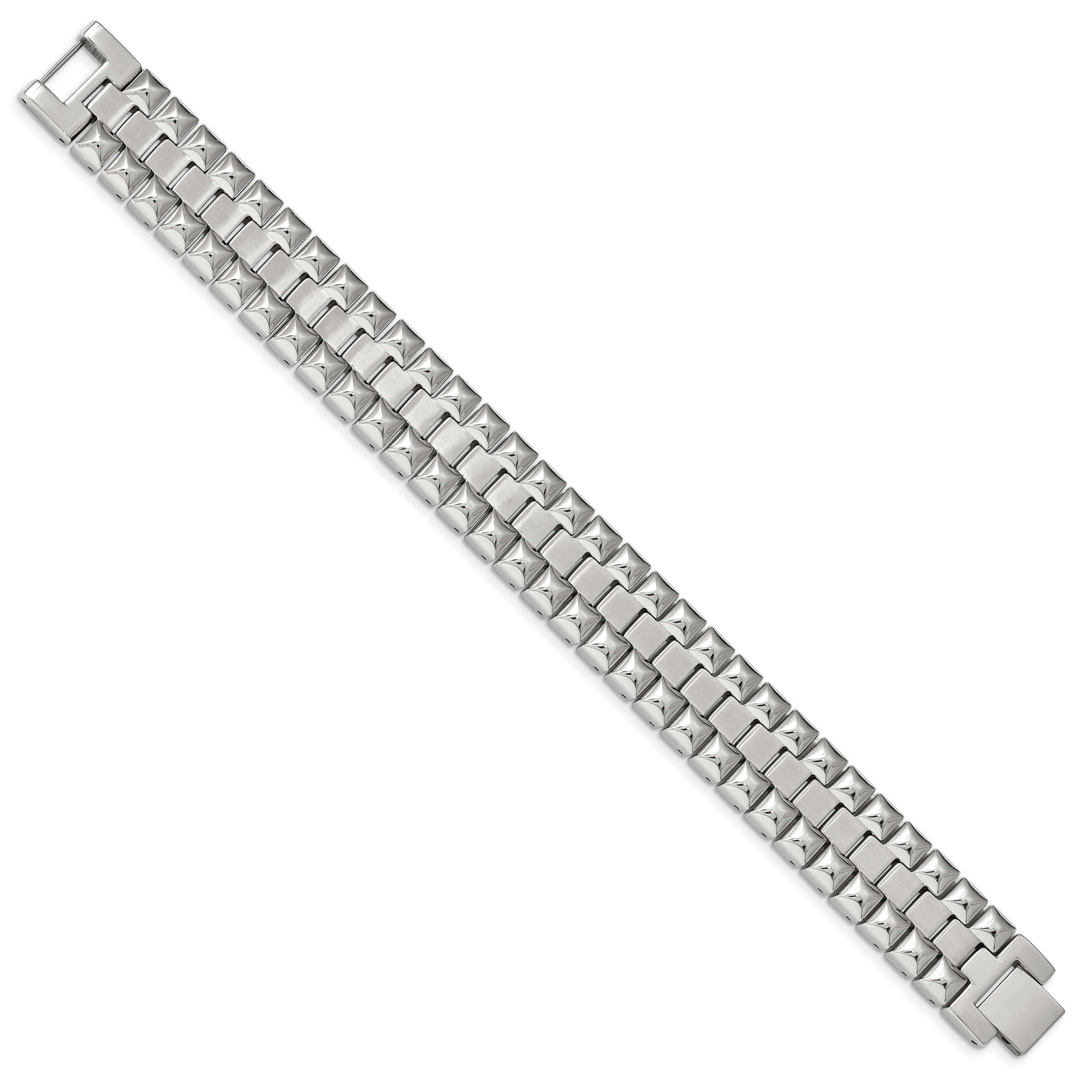 Heavy Link Bracelet in Stainless Steel, Brushed & Polished Secondary image