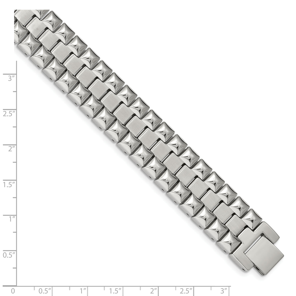 Heavy Link Bracelet in Stainless Steel, Brushed & Polished