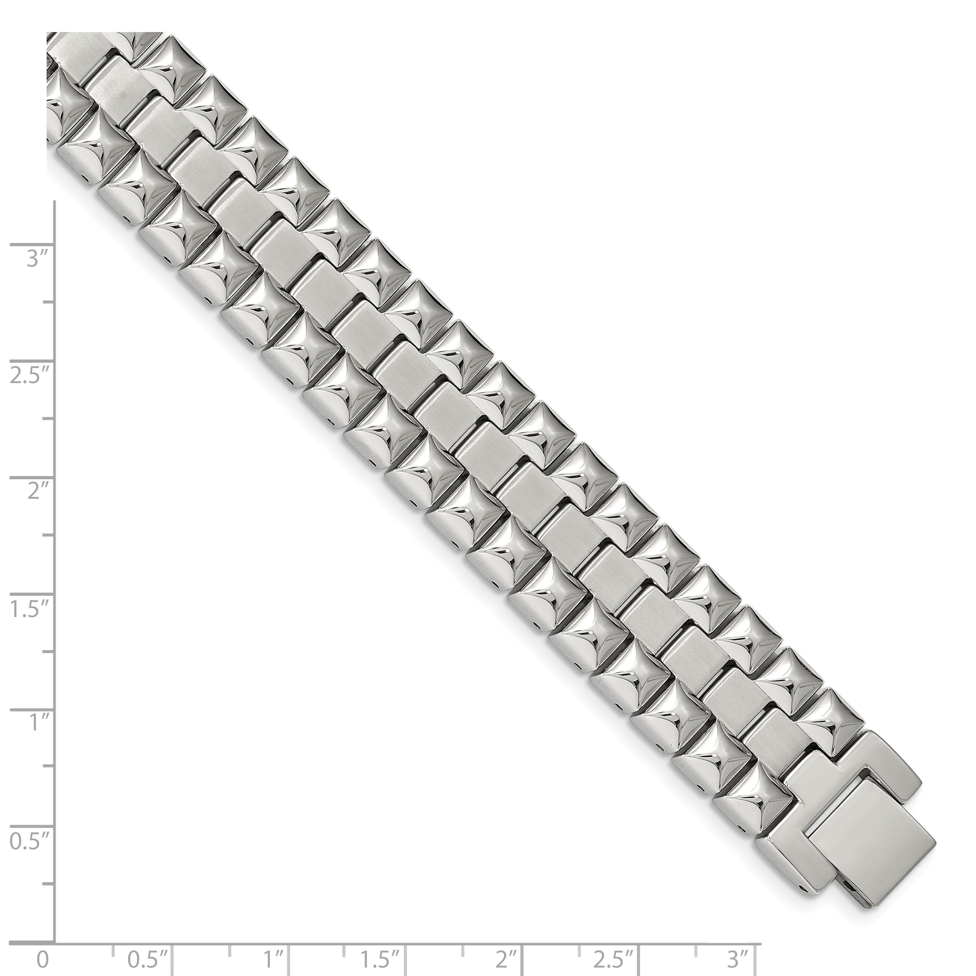 Heavy Link Bracelet in Stainless Steel, Brushed & Polished