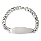 Polished Curb Chain ID Bracelet in Stainless Steel