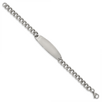 Polished Curb Chain ID Bracelet in Stainless Steel