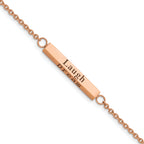 Chisel Stainless Steel Polished Rose IP-plated with CZ LOVE DREAM LAUGH Enjoy the little things 7 inch Bracelet with 1.5 inch Extension