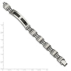 Carbon Fiber Inlay ID Bracelet in Stainless Steel
