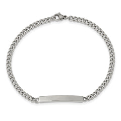 Chisel Stainless Steel Polished Flat Curb Chain 8.5 inch ID Bracelet