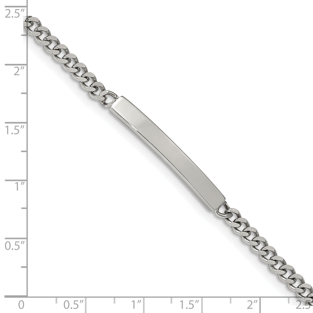 Chisel Stainless Steel Polished Flat Curb Chain 8.5 inch ID Bracelet