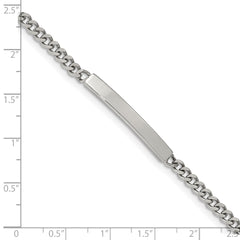 Chisel Stainless Steel Polished Flat Curb Chain 8.5 inch ID Bracelet