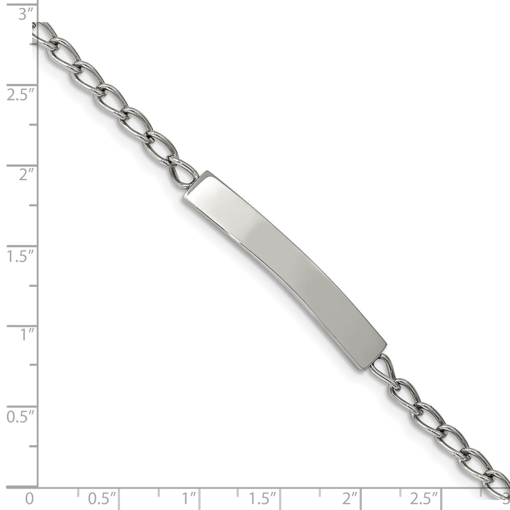 Chisel Stainless Steel Polished Curb Chain 8.5 inch ID Bracelet