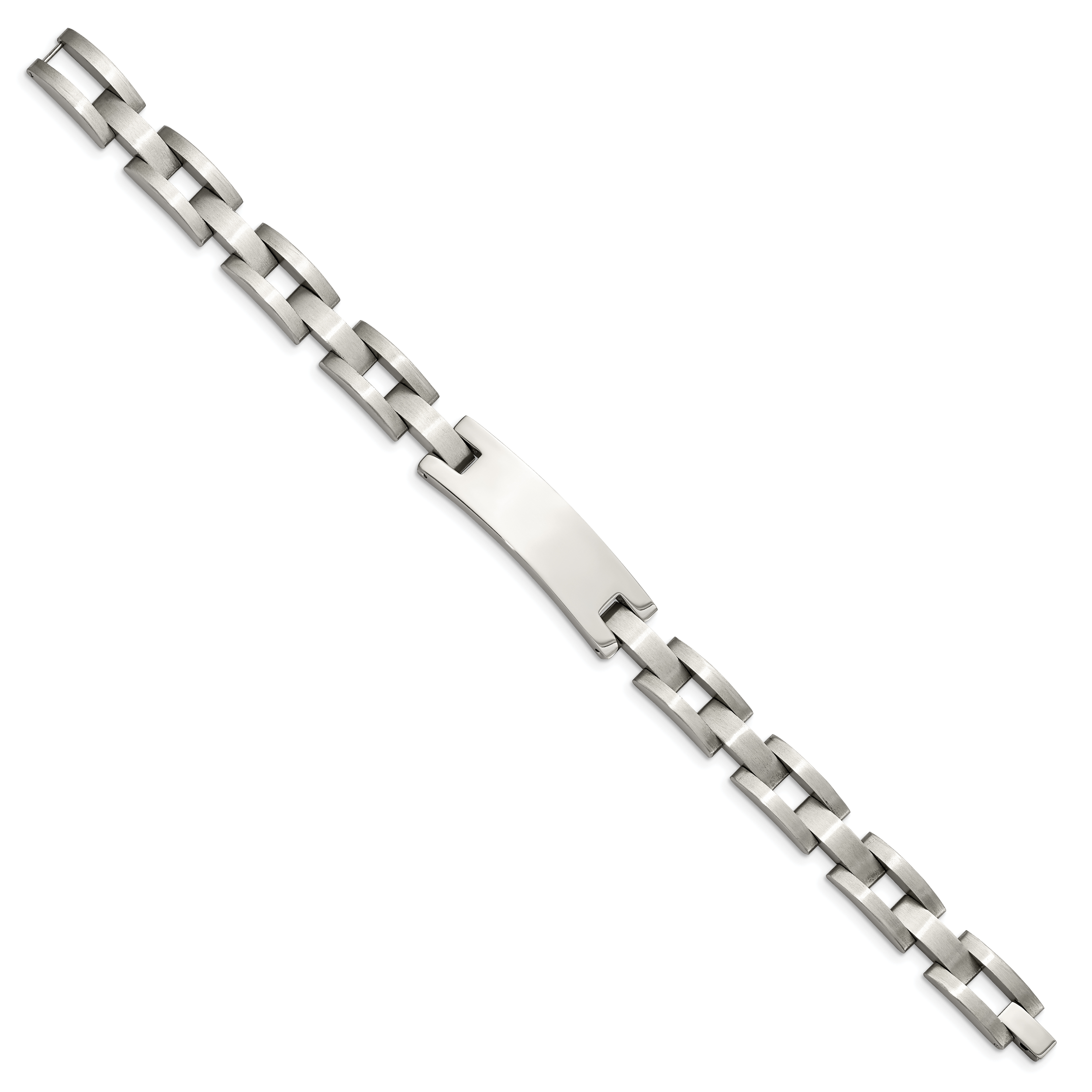 Brushed & Polished ID Bracelet in Stainless Steel