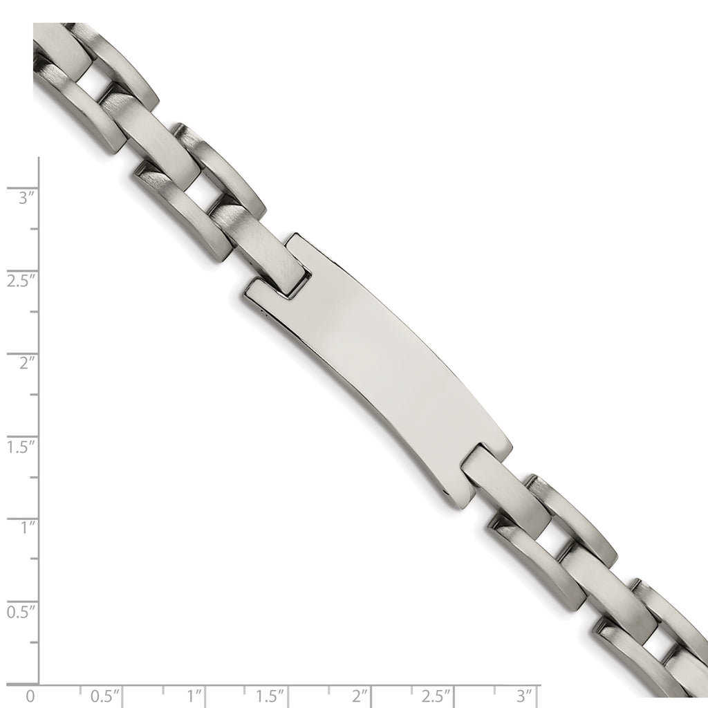 Brushed & Polished ID Bracelet in Stainless Steel