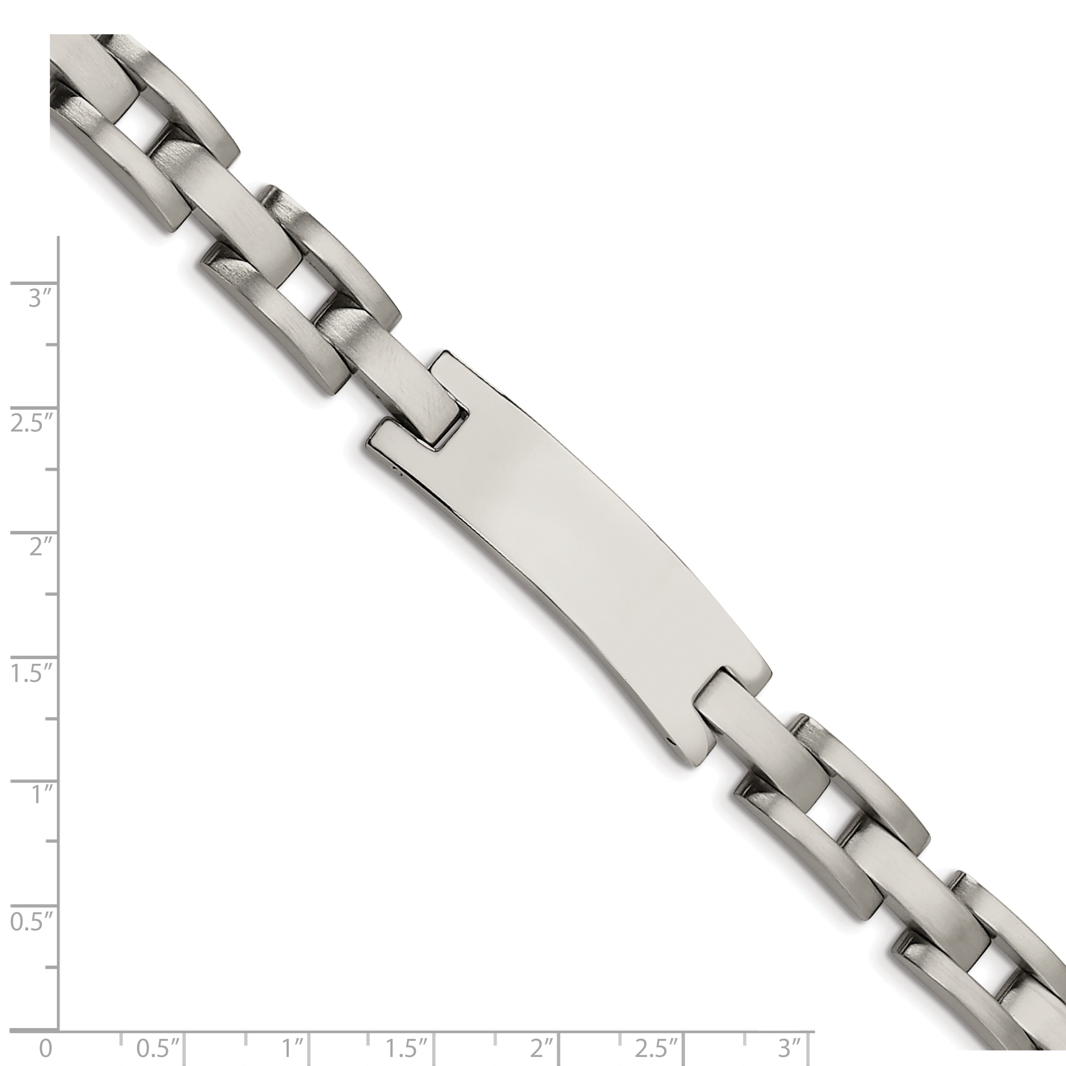 Brushed & Polished ID Bracelet in Stainless Steel