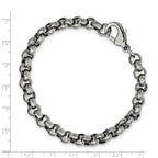 Chisel Stainless Steel Polished and Textured 8.25 inch Link Bracelet