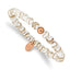 Chisel Stainless Steel Polished Rose IP-plated 6mm White Wave Agate Beaded Stretch Bracelet