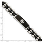 Black IP-Plated Brushed ID Bracelet in Stainless Steel
