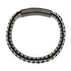 Brushed Bracelet in Black IP Stainless Steel & Nylon