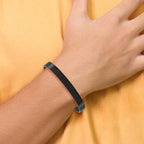 Chisel Stainless Steel Polished Black IP-plated 9mm Cuff Bangle