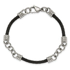 Black IP-Plated Cable Bracelet in Stainless Steel