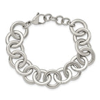 Polished Circle Link Bracelet in Stainless Steel